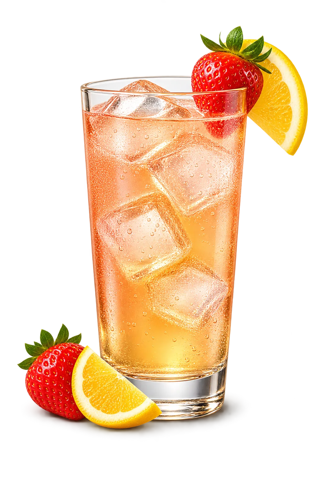 Strawberry Lemon drink with fruit garnish